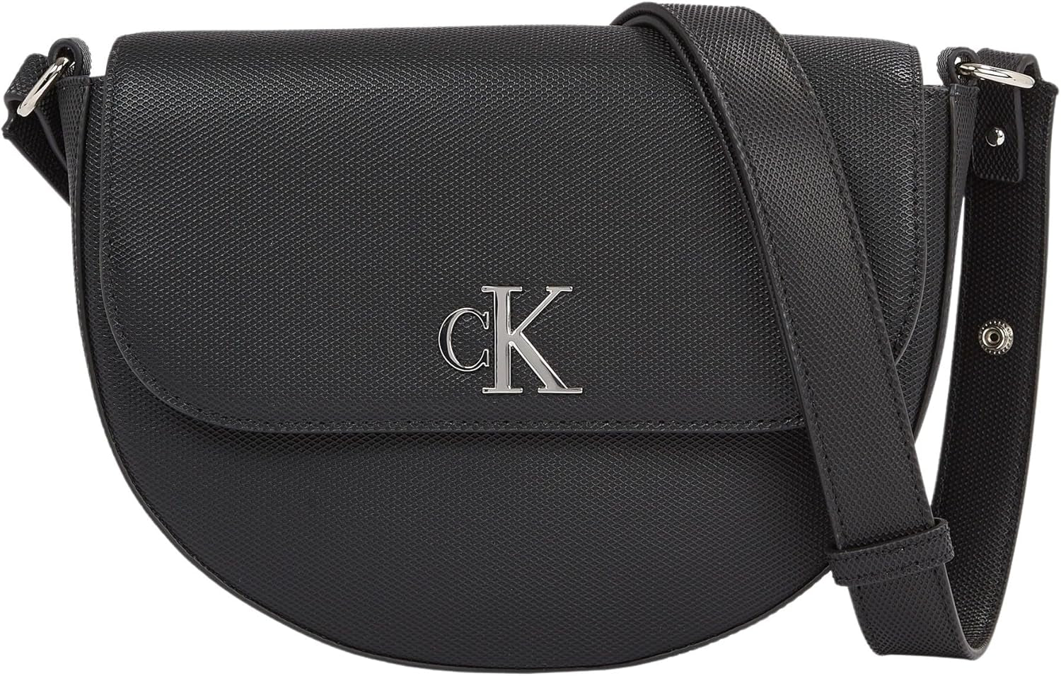 Bolso De Hombro Calvin Klein Jeans Minimal Monogram Saddle Bag Klein Bags Mujer Naty Shop Negro (Negro)