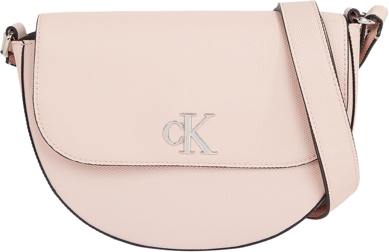 Bolso De Hombro Calvin Klein Jeans Minimal Monogram Saddle Bag Klein Bags Mujer Naty Shop Rosa (Pale Conch)