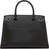 Calvin Klein Ladies Turn Lock Satchel - 2 en 1, cuero vegano, 3 bolsillos Bolso de hombro Becky Turnlock, negro/plateado Bolsos Mujer Naty Shop
