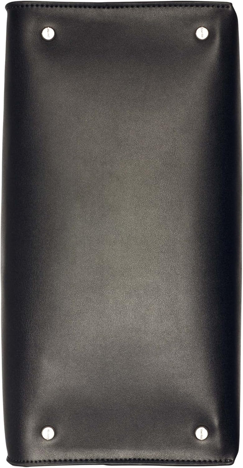 Calvin Klein Ladies Turn Lock Satchel - 2 en 1, cuero vegano, 3 bolsillos Bolso de hombro Becky Turnlock, negro/plateado Bolsos Mujer Naty Shop