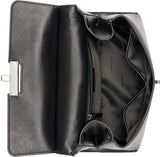Calvin Klein Ladies Turn Lock Satchel - 2 en 1, cuero vegano, 3 bolsillos Bolso de hombro Becky Turnlock, negro/plateado Bolsos Mujer Naty Shop