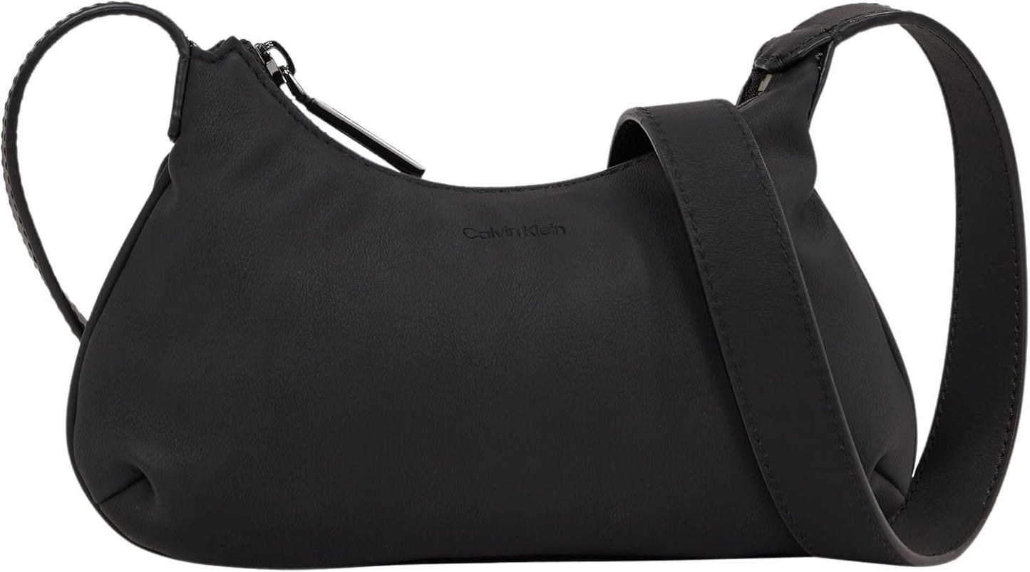 Calvin Klein Bolso De Hombro Crossbody Klein Con Cremallera, Negro (Ck Black), Bolsos De Tamaño Natural Mujer Naty Shop Default Title