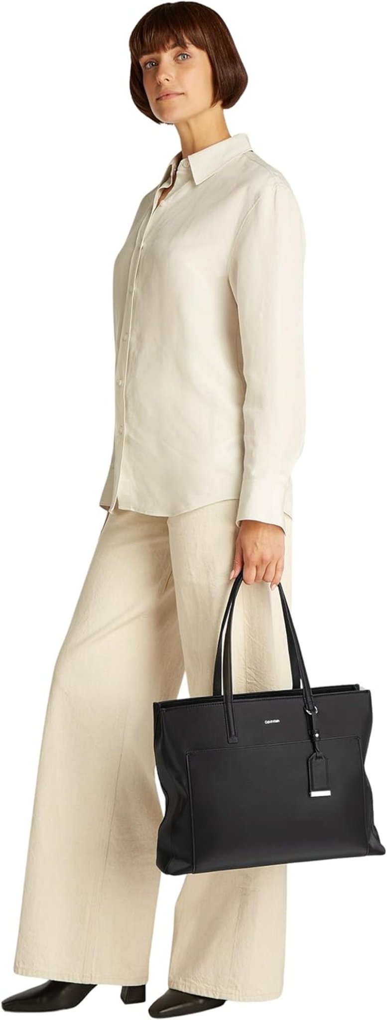 Calvin Klein Shopper Must Medium con cremallera Mujer, Negro (Ck Black), Talla única Bolsos Mujer Naty Shop
