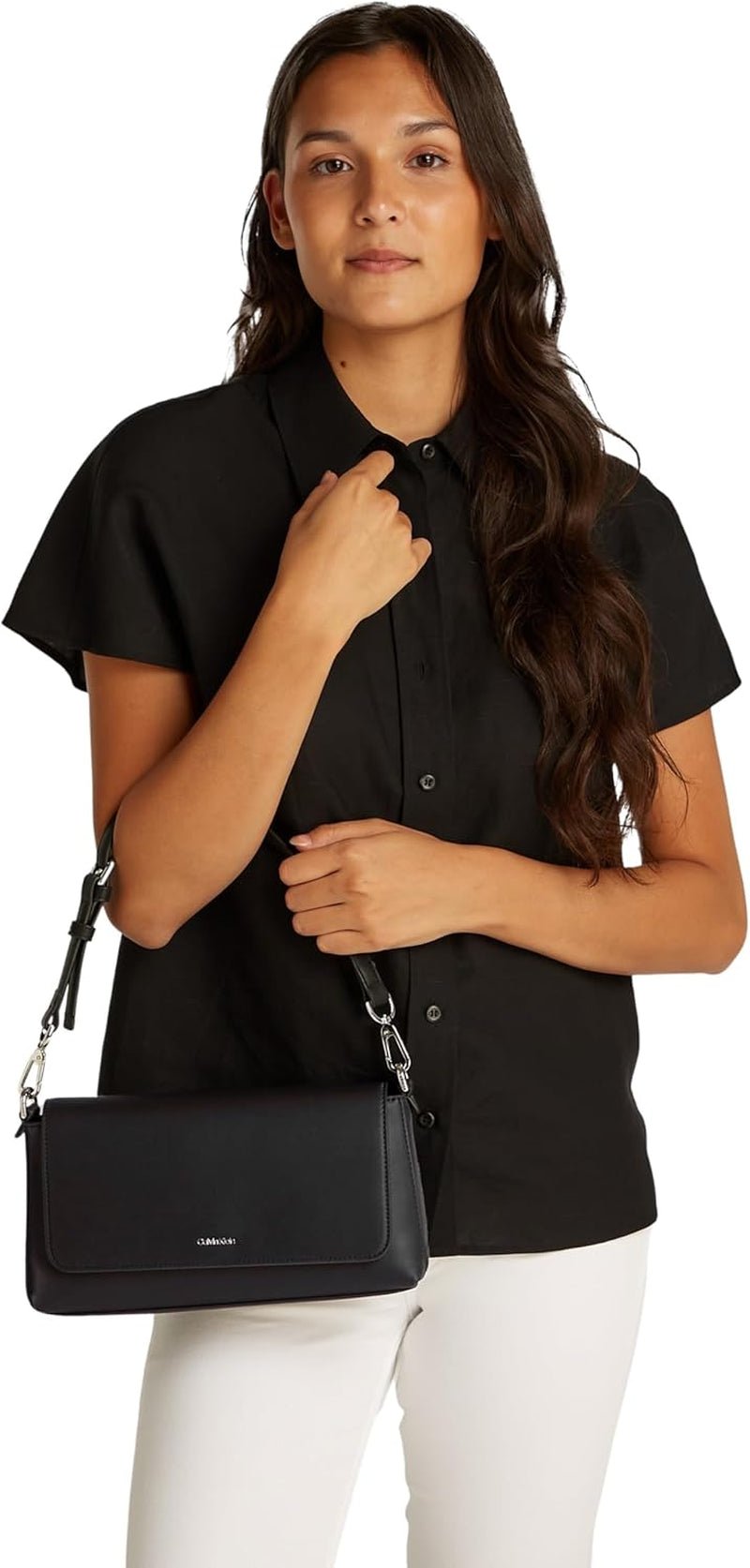 Calvin Klein Bolso de hombro Must convertible con correa desmontable, Negro (Ck Black), Talla única Genti Femei Naty Shop