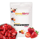 Fresas liofilizadas 150g - Fresas liofilizadas en rodajas - Frutos secos liofilizados - Frutos de fresa secos - Perfecto para repostería, decoración, snacks, muesli, postres Productos deshidratados Naty Shop 150G