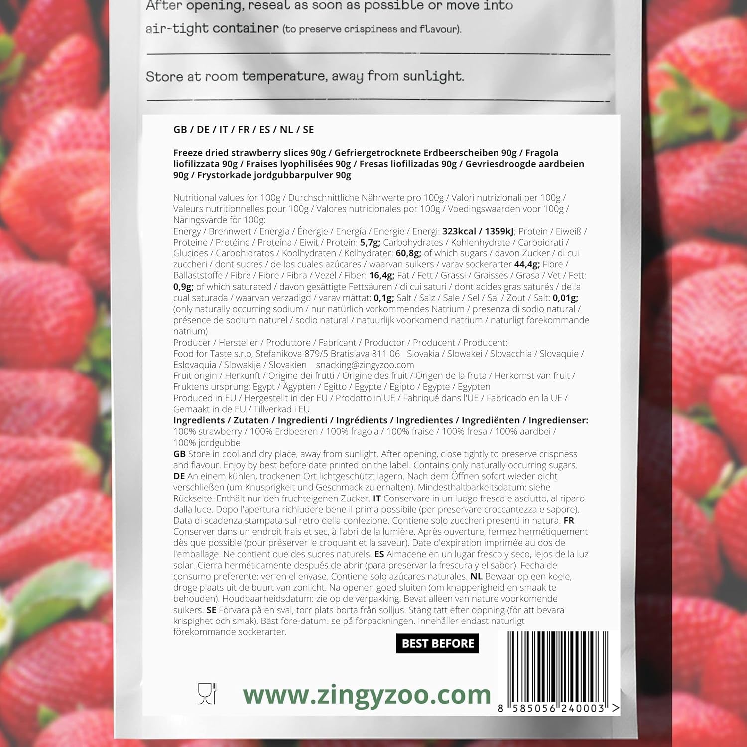 Fresas liofilizadas | Frutas liofilizadas Liofilizadas | Frutos secos sin azúcar Frutos secos | Fresas secas Liofilizadas | Frutas liofilizadas (90g) Productos deshidratados Naty Shop