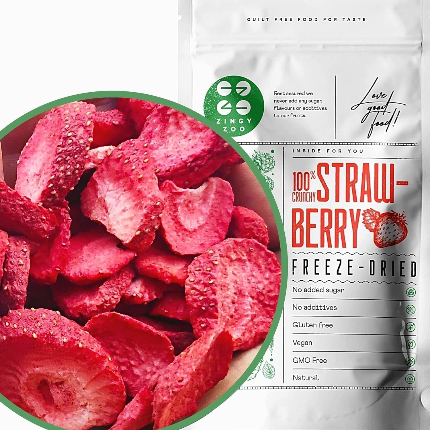 Fresas liofilizadas | Frutas liofilizadas Liofilizadas | Frutos secos sin azúcar Frutos secos | Fresas secas Liofilizadas | Frutas liofilizadas (90g) Productos deshidratados Naty Shop 90G