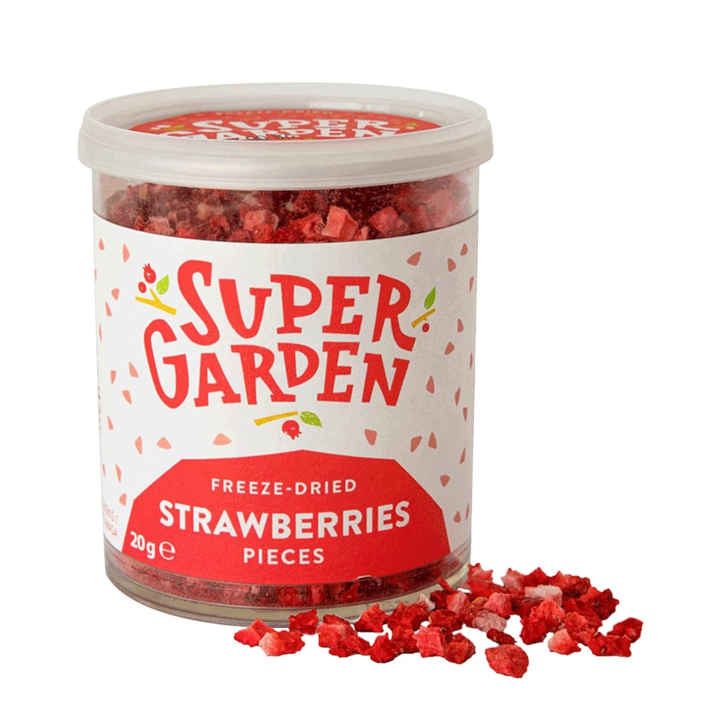 Fresas liofilizadas Super Garden | Deliciosa y 100% pura fruta liofilizada | Fresas secas enteras para refrigerios saludables o para hornear | Fresas liofilizadas 19g Productos deshidratados Naty Shop Tarta de fresas