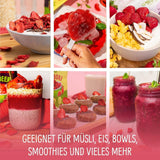Fresas liofilizadas ecológicas: 70g de fresas secas para smoothie bowls, muesli, toppings de gachas - frutos rojos liofilizados sin azúcares añadidos - fresas liofilizadas - frutas NutriPur Productos deshidratados Naty Shop