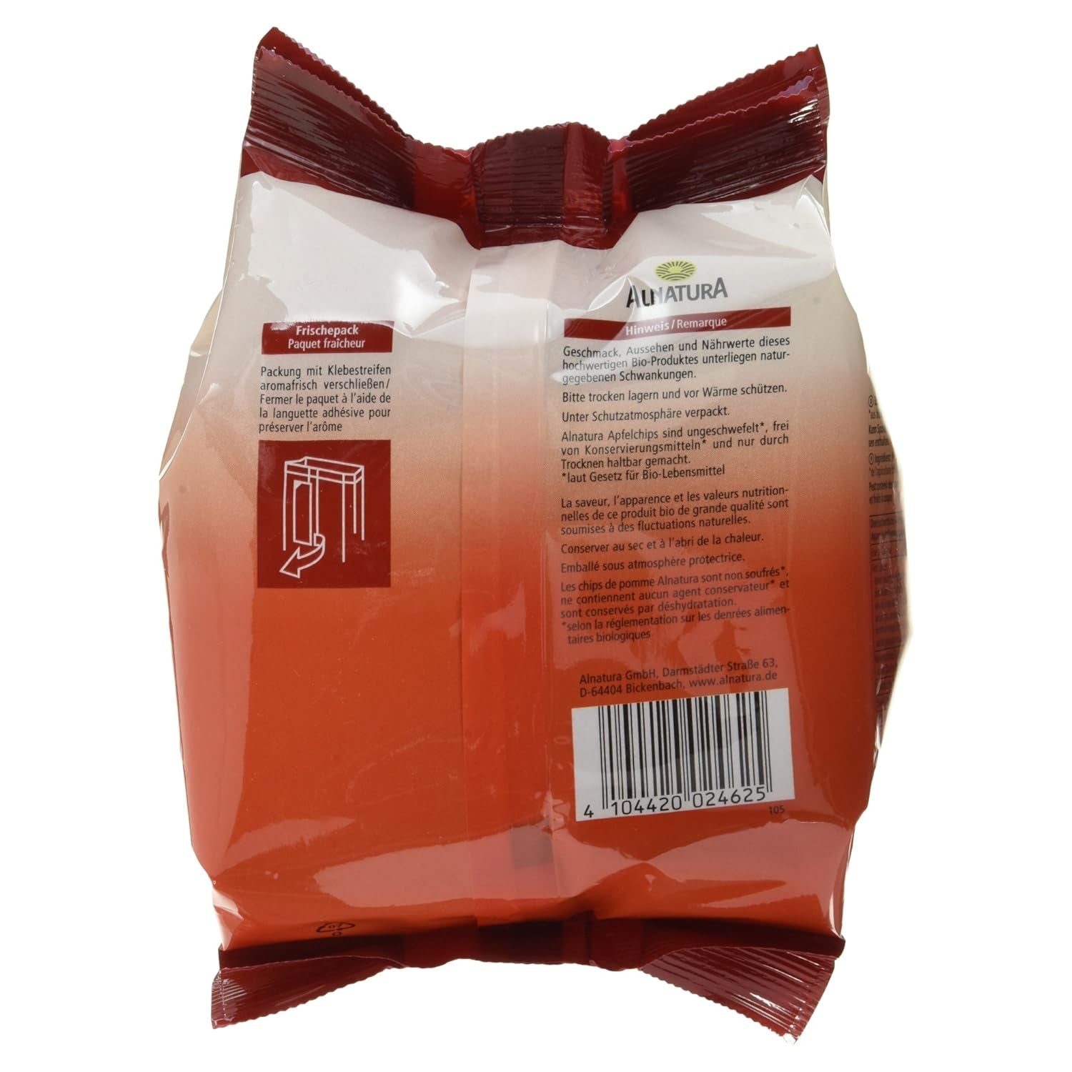 Patatas fritas con manzanas ecológicas, 70g Naty Shop productos deshidratados