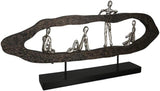 Casablanca diseño moderno Figura Escultura GILDE Deco - Best Friends - Hang Out Plata, madera/aluminio - ancho 75 cm Estatuillas y esculturas Naty Shop