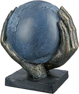 Casablanca diseño moderno GILDE Deco Escultura Figura Salvar el mundo - Globo terráqueo en manos - Alto 19 cm Estatuillas y esculturas Naty Shop