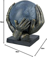 Casablanca diseño moderno GILDE Deco Escultura Figura Salvar el mundo - Globo terráqueo en manos - Alto 19 cm Estatuillas y esculturas Naty Shop