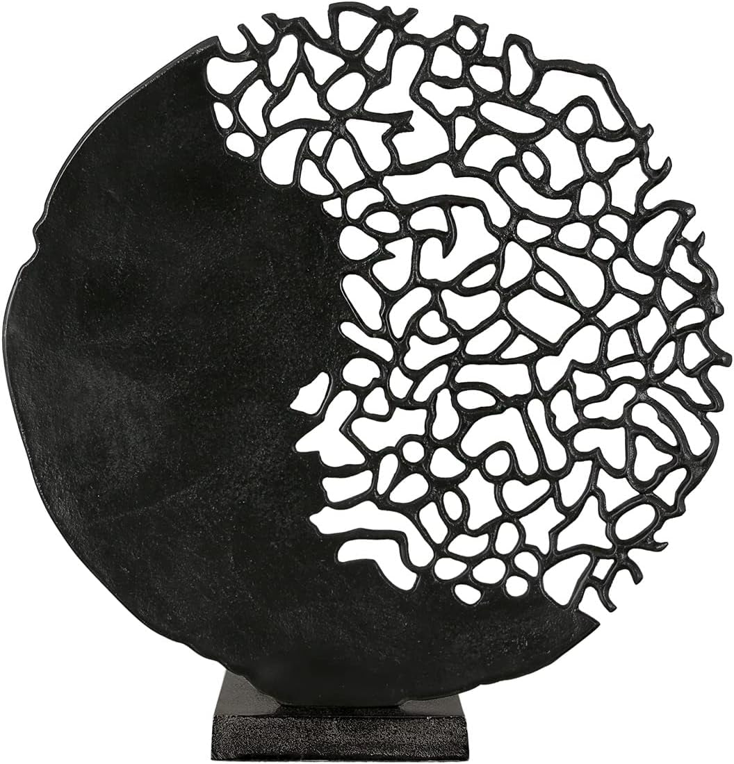 Casablanca diseño moderno escultura GILDE Osaka negro Alto: 44 cm Ancho: 41 cm Fondo: 10 cm 43491 Estatuillas y esculturas Naty Shop Negro Alto 44 cm
