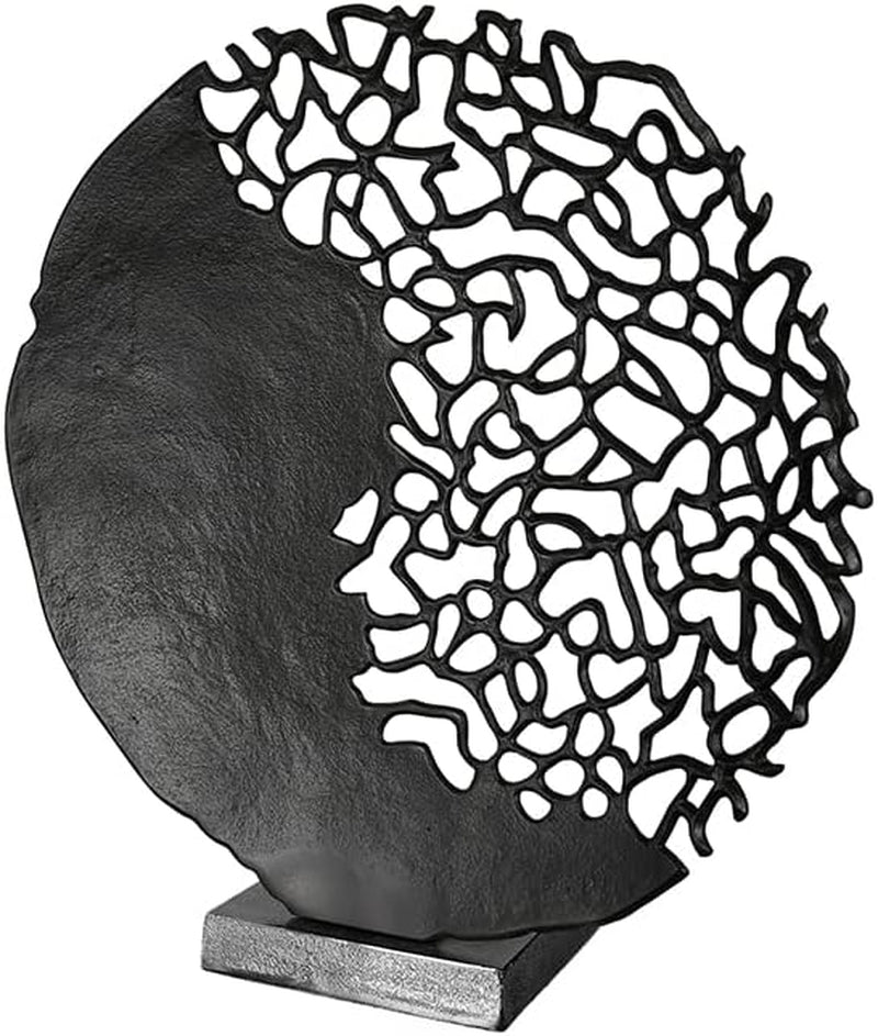 Casablanca diseño moderno escultura GILDE Osaka negro Alto: 44 cm Ancho: 41 cm Fondo: 10 cm 43491 Estatuillas y esculturas Naty Shop