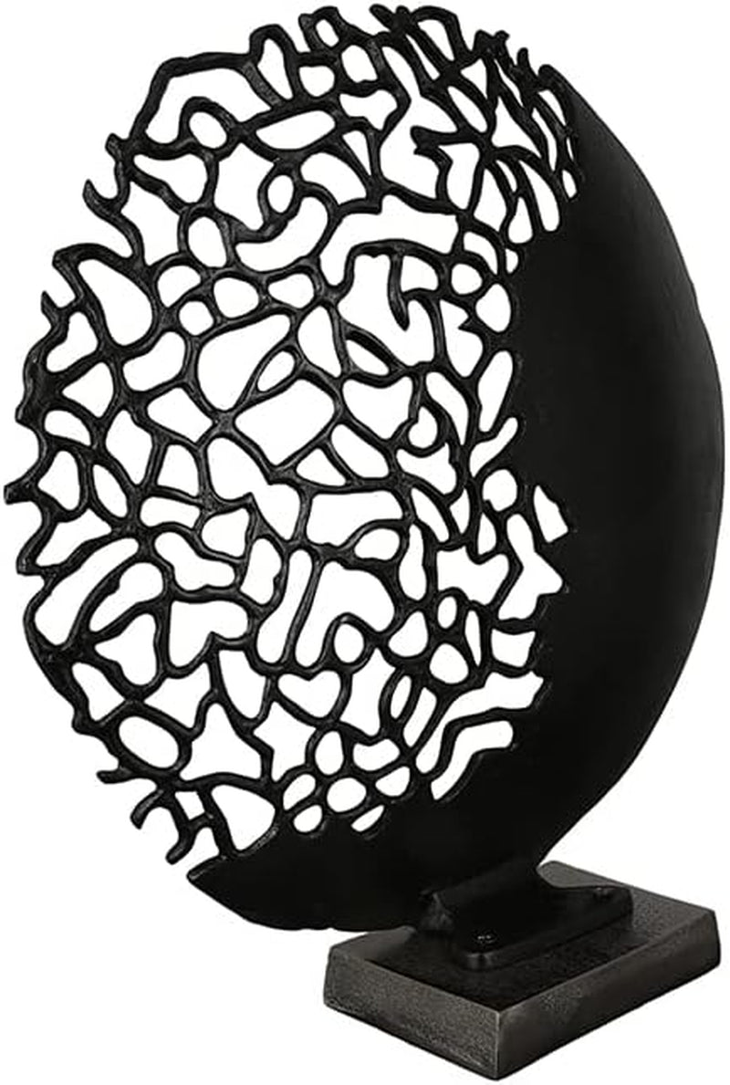 Casablanca diseño moderno escultura GILDE Osaka negro Alto: 44 cm Ancho: 41 cm Fondo: 10 cm 43491 Estatuillas y esculturas Naty Shop