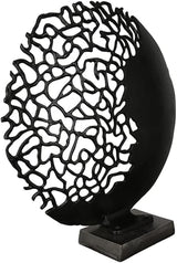 Casablanca diseño moderno escultura GILDE Osaka negro Alto: 44 cm Ancho: 41 cm Fondo: 10 cm 43491 Estatuillas y esculturas Naty Shop