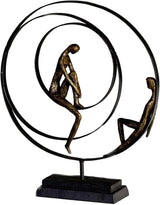 Figura escultura decorativa Casablanca - Fabricado en resina sintética - Modelo: Patience - Colores: Bronce Negro - Decorativo salón - Alto 41 cm Estatuillas y esculturas Naty Shop Patience