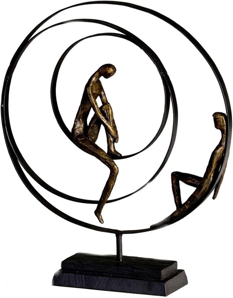 Figura escultura decorativa Casablanca - Fabricado en resina sintética - Modelo: Patience - Colores: Bronce Negro - Decorativo salón - Alto 41 cm Estatuillas y esculturas Naty Shop Patience