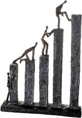 Figura escultura decorativa Casablanca - Fabricado en resina sintética - Modelo: Paciencia - Colores: Bronce Negro - Decorativo salón - Alto 41 cm Estatuillas y esculturas Naty Shop Aumentar