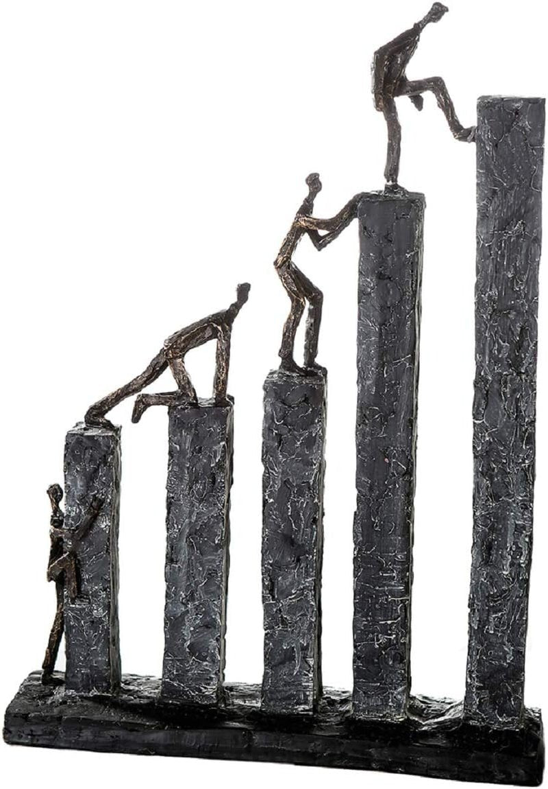 Figura escultura decorativa Casablanca - Fabricado en resina sintética - Modelo: Paciencia - Colores: Bronce Negro - Decorativo salón - Alto 41 cm Estatuillas y esculturas Naty Shop Aumentar