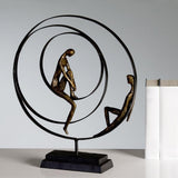 Figura escultura decorativa Casablanca - Fabricado en resina sintética - Modelo: Paciencia - Colores: Negro Bronce - Decorativo salón - Alto 41 cm Estatuillas y esculturas Naty Shop
