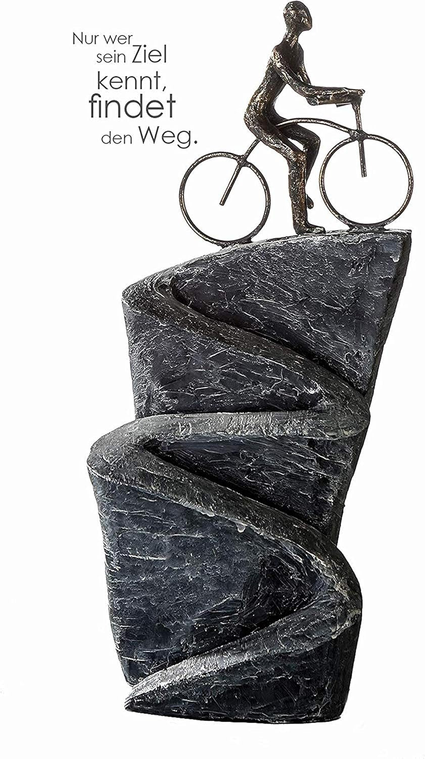 Figura escultura decorativa Casablanca - Fabricado en resina sintética - Modelo: Paciencia - Colores: Negro Bronce - Decorativo salón - Alto 41 cm Estatuillas y esculturas Naty Shop Arriba