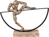 Casablanca escultura decorativa grande - escultura redonda de madera de aluminio color: plata natural - decoración salón regalo cumpleaños altura 46 cm Estatuillas y esculturas Naty Shop Bronce Alto 32 cm