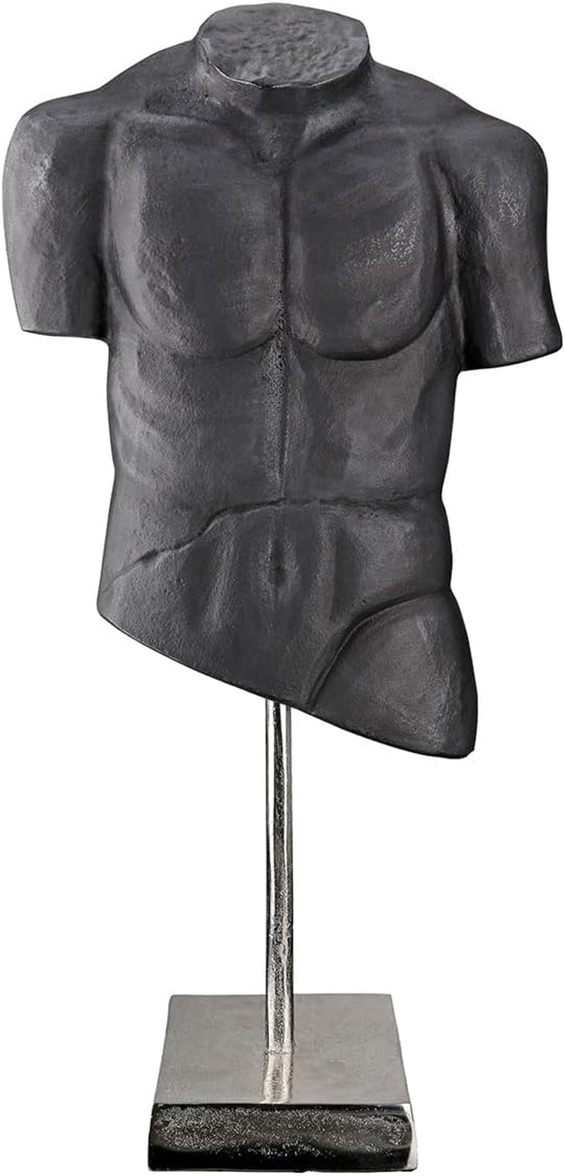 Casablanca gran escultura decorativa - escultura redonda de aluminio y madera color: plata natural - decoración salón regalo cumpleaños altura 46 cm Estatuillas y esculturas Naty Shop Antracita Alto 55 cm
