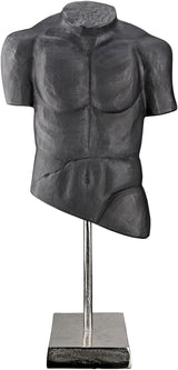 Casablanca gran escultura decorativa - escultura redonda de aluminio y madera color: plata natural - decoración salón regalo cumpleaños altura 46 cm Estatuillas y esculturas Naty Shop Antracita Alto 55 cm