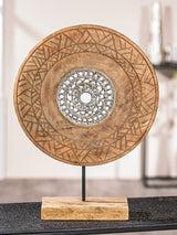 Casablanca escultura decorativa grande - escultura redonda de madera de aluminio color: plata natural - decoración salón regalo cumpleaños altura 46 cm Estatuillas y esculturas Naty Shop Colores naturales Alto 46 cm