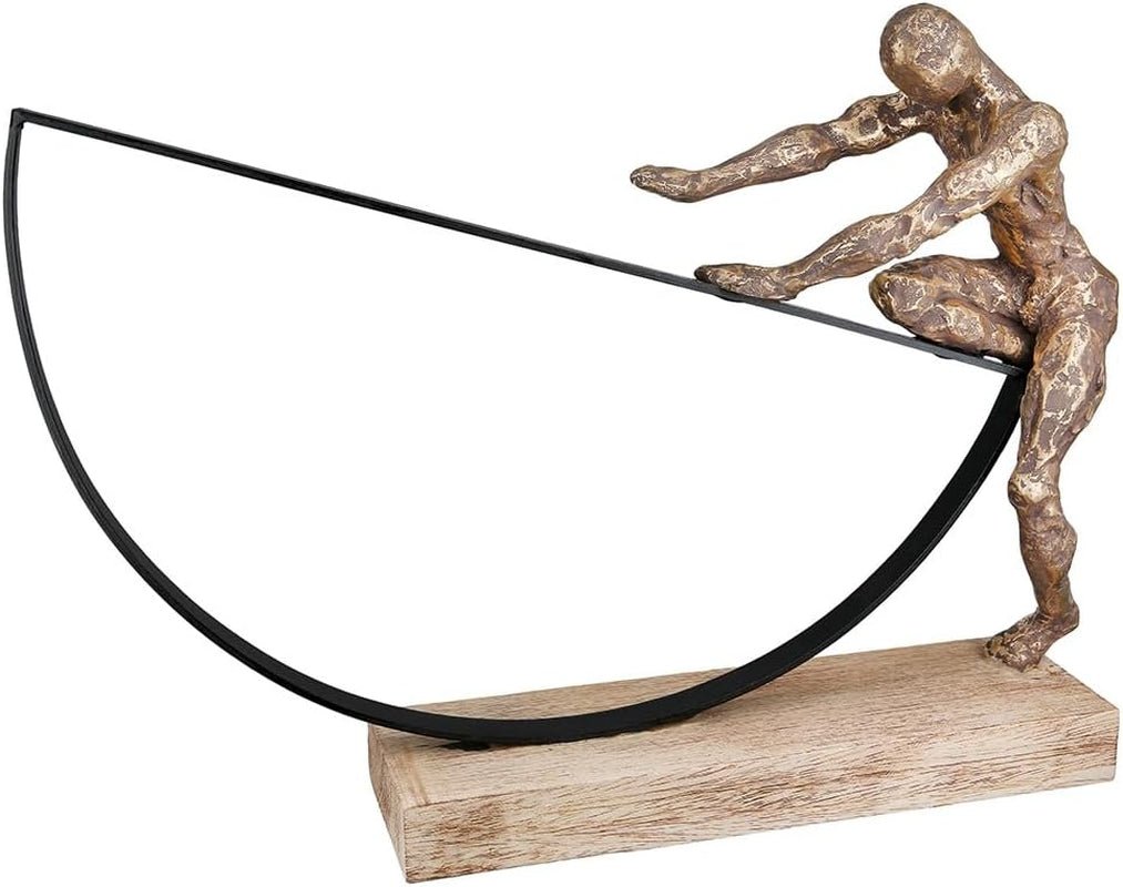 Casablanca escultura decorativa grande - escultura redonda de aluminio en madera color: plata natural - decoración salón regalo cumpleaños altura 46 cm Estatuillas y esculturas Naty Shop Bronce Alto 29,5 cm