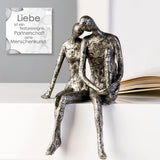 Escultura Casablanca - Figura decorativa pareja - Poliresina - Color: plata antigua Alto 25 cm Estatuillas y esculturas Naty Shop