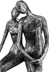 Escultura Casablanca - Figura decorativa pareja - Poliresina - Color: plata antigua Alto 25 cm Estatuillas y esculturas Naty Shop