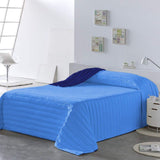 PETTI Artigiani Italiani - Edredón para cama individual, edredón de doble cara, edredón de primavera, azul medianoche, blanco, 100% Made in Italy Edredones y edredones Naty Shop Azul Medidas cama 140 (240X260 Cm)