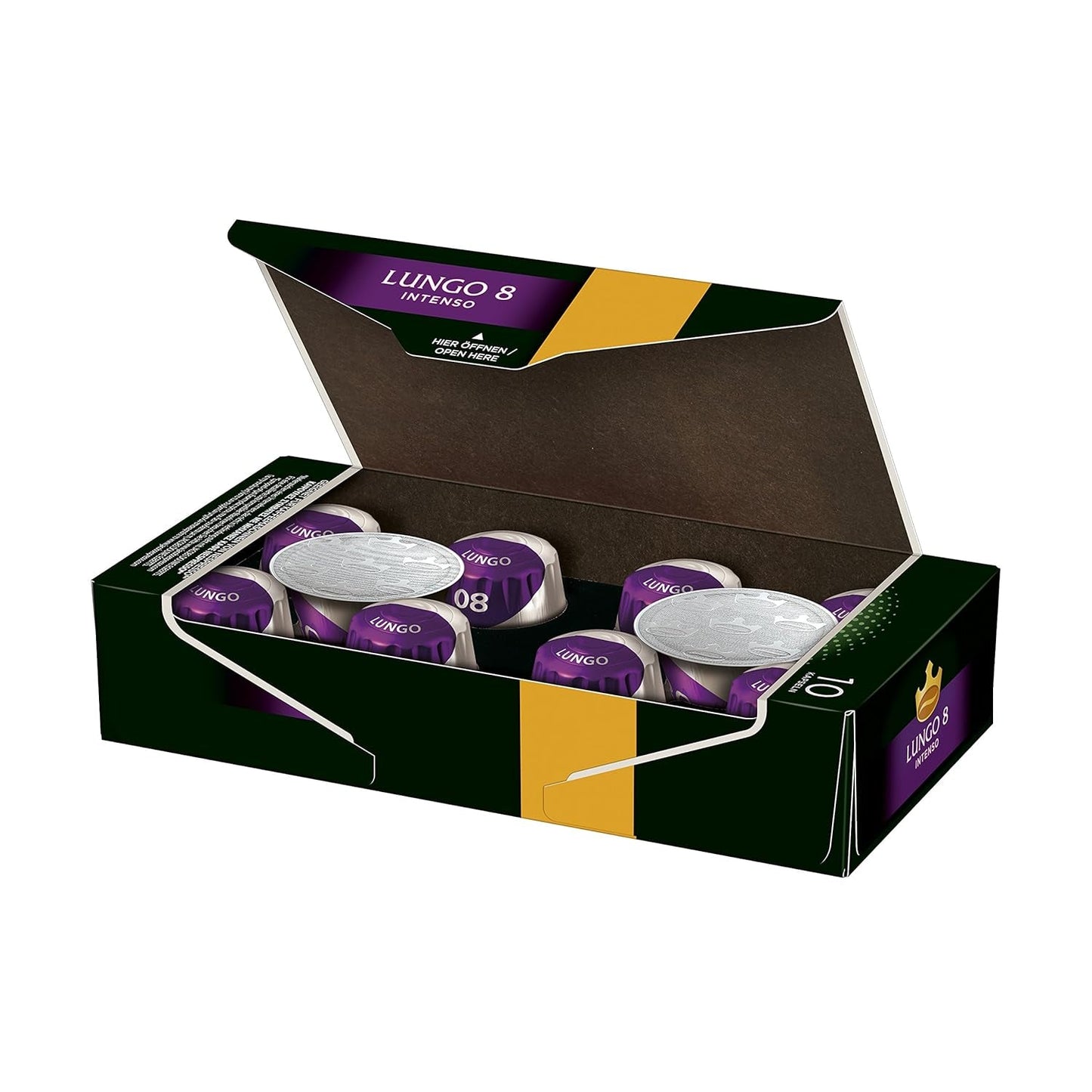 Jacobs Kapseln Lungo Intenso, Intensität 8 & Kapseln Lungo Classico, Intensität 6, 100 cápsulas de café compatibles con Nespresso®*, paquete de 10, 10 x 10 unidades