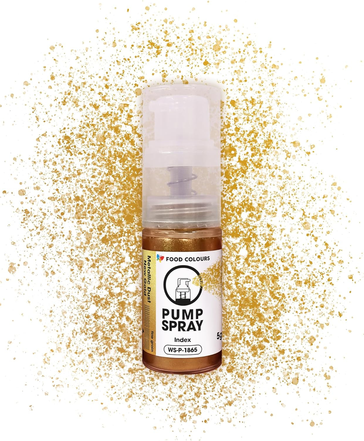Spray alimentario con purpurina comestible NEW SILVER SHImmering 5G Bomba con polvo metálico para una decoración rápida y eficaz de tartas, cremas, jaleas, bombones, chocolate y decoraciones de azúcar