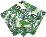 Paquete de 20 Toallitas Tropicales | Servilletas de Papel Verde con Diseño de Hoja de Palma | Vajilla desechable para fiesta infantil, fiesta de safari, jungla, dinosaurio, verano, tema hawaiano