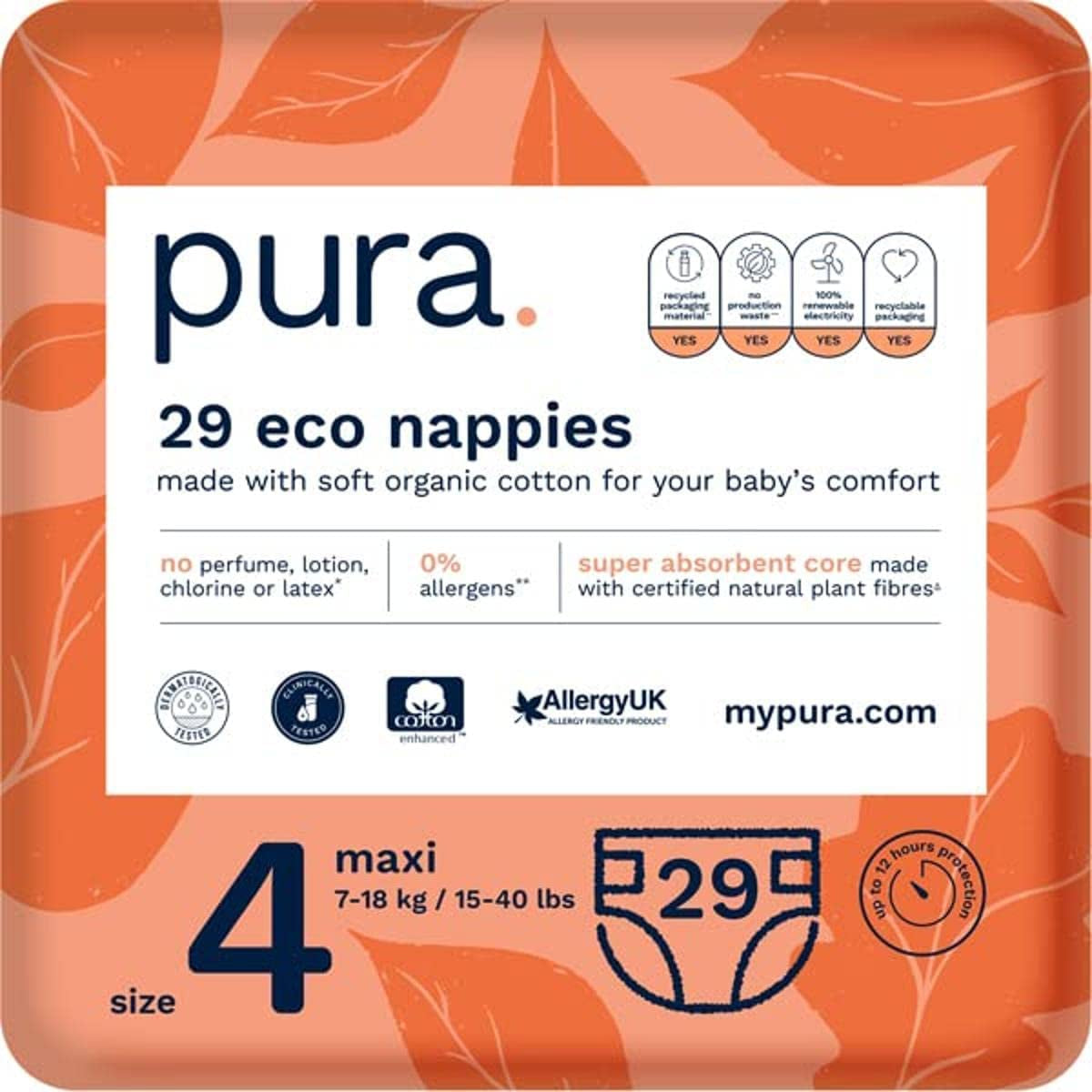 Pañales Eco Baby - Talla 3 (4-9 kg), 1 paquete (26 pañales), Pañales ultra suaves para pieles sensibles, Algodón orgánico, Hasta 12 horas de protección contra fugas, Nueva guía de tallas