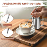 Taza de Leche, Taza de Leche de Acero Inoxidable de 350 ml con Marca medidora, Accesorio de Barista, Taza de Leche para Capuchino, Espresso, Latte Art, Amantes del café, Plata, 355 ml