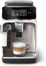 Cafetera espresso automática PHILIPS serie 2300 - 4 bebidas, moderna pantalla táctil a color, sistema de preparación de leche LatteGo, SilentBrew, molinillo 100% cerámico, filtro AquaClean. Negro mate (EP2330/10)