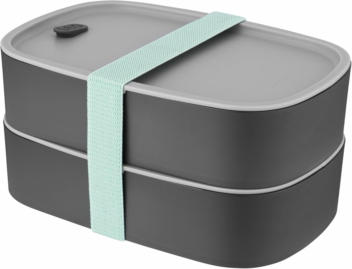 Caja bento doble BergHoff - Leo (juego de fiambrera 19x12,5x9 cm, dos cajas, apto para microondas, cierre hermético, apto para lavavajillas, ideal para snacks / snacks / ensalada) 3950126 Cajas para guardar alimentos Naty Shop Classic