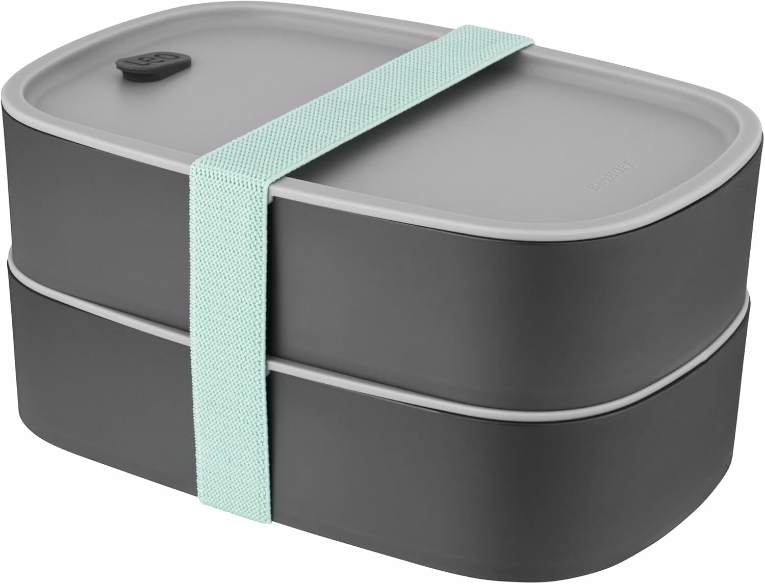 Caja bento doble BergHoff - Leo (juego de fiambrera 19x12,5x9 cm, dos cajas, apto para microondas, cierre hermético, apto para lavavajillas, ideal para snacks / snacks / ensalada) 3950126 Cajas para guardar alimentos Naty Shop Classic