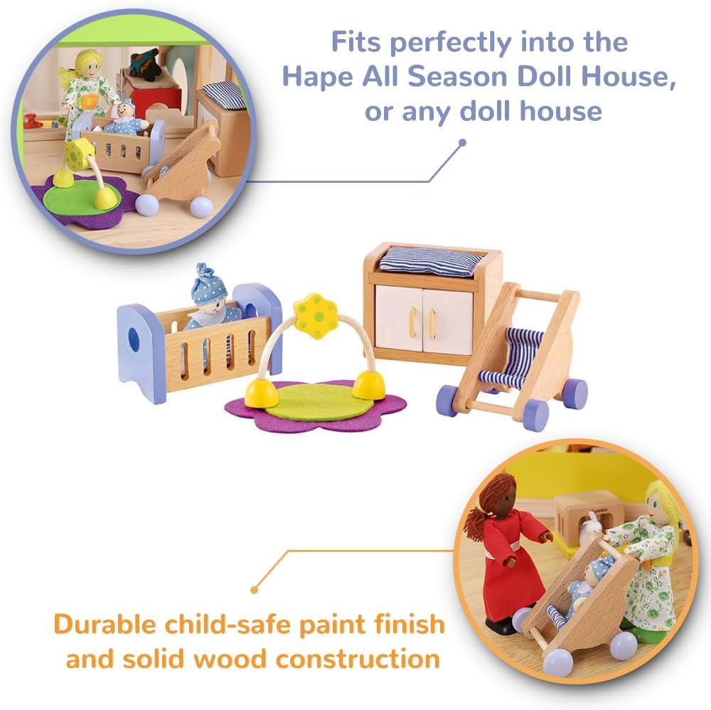 Hape E3459 - Habitación infantil, casitas de muñecas pequeñas Naty Shop