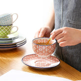 Vancasso Juego de café de Porcelana Macaron, 12 Piezas, Servicio de café Colorido para 4-12 Personas, Juego de Tazas, Incluye Tazas de café, platillos y Platos de Postre