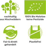 Juego de Té Mate Bio ● 3 Surtidos de Mate + 2 Mates de Acero Inoxidable de Doble Pared + 2 Bombillas + Instrucciones de Preparación (Negro)