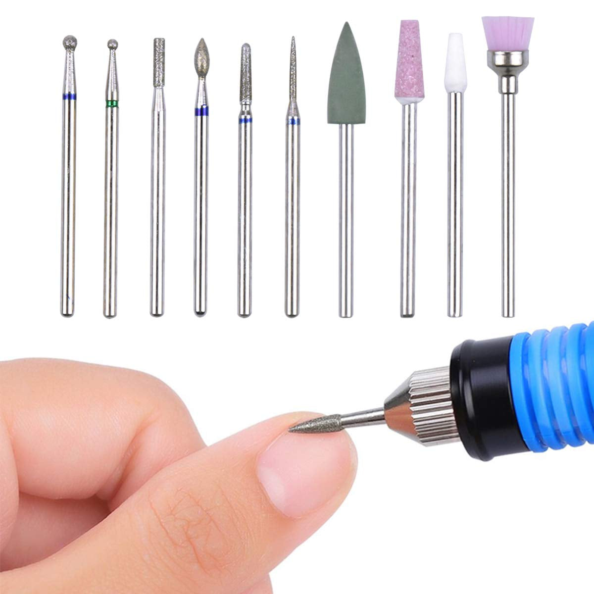 10 piezas Nagelbohrer Bits, Nagelfräser, Wolframlegierung Nagelfräser Bits, Professioneller Nagelfräser, Gelnägel Zubehör Nageldesign Zubehör Für Maniküre Pedicüre Entfernen Nail Art