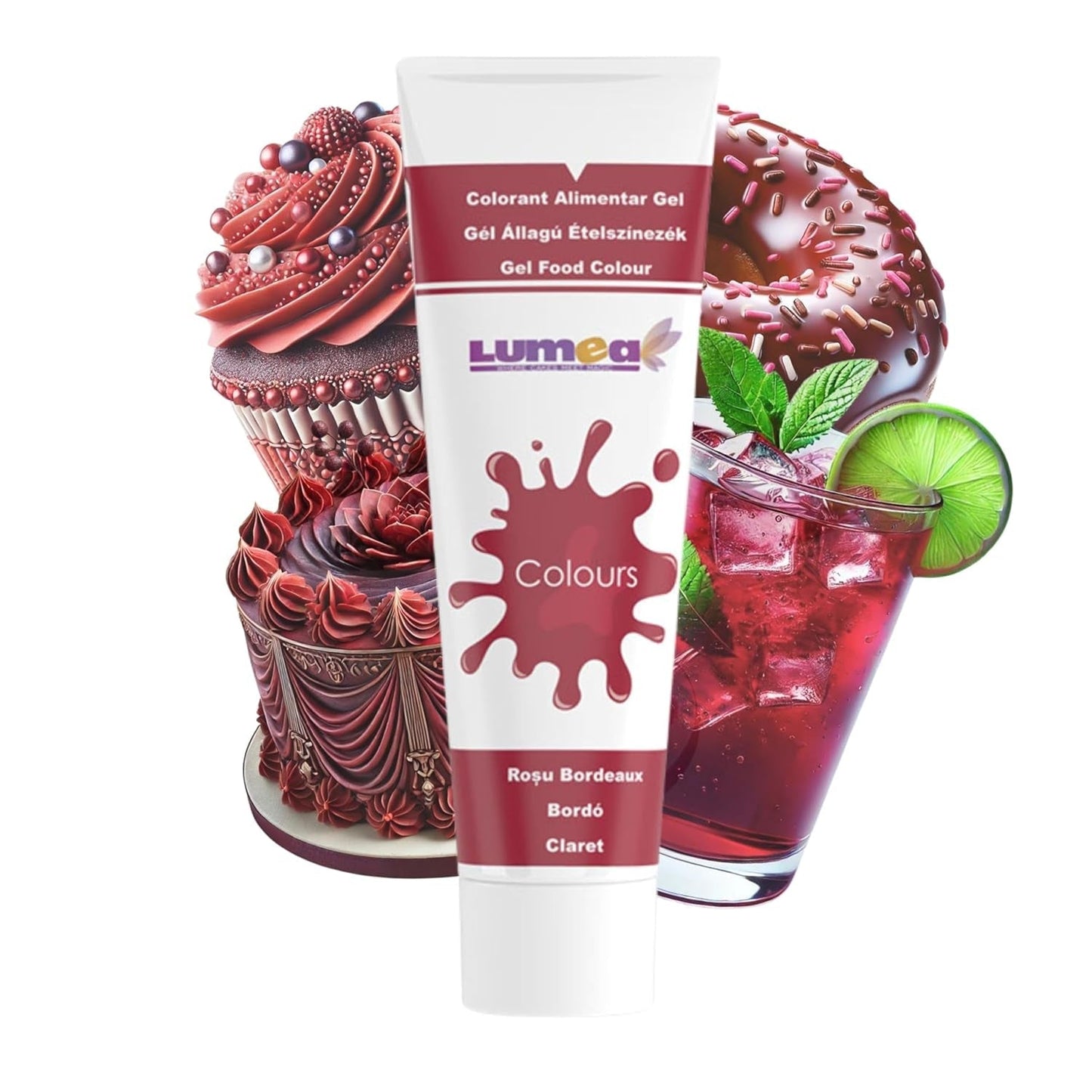 Dekozauber 24 Colorante alimentario rojo, gel, 30 g, vegano, sin azúcar, altamente concentrado, colorante alimentario rojo para fondant, crema de mantequilla, bebidas y más