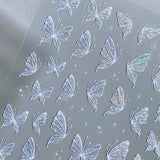 Aurora Muschel Schmetterling Nagelsticker Weiß Schmetterlinge Nail Sticker Gelee Relief Butterfly Nagelaufkleber Y2K Mariposas Nagel Sticker Nägel Nageldesign Nagel Zubehör Nail Art Stickers Nailart
