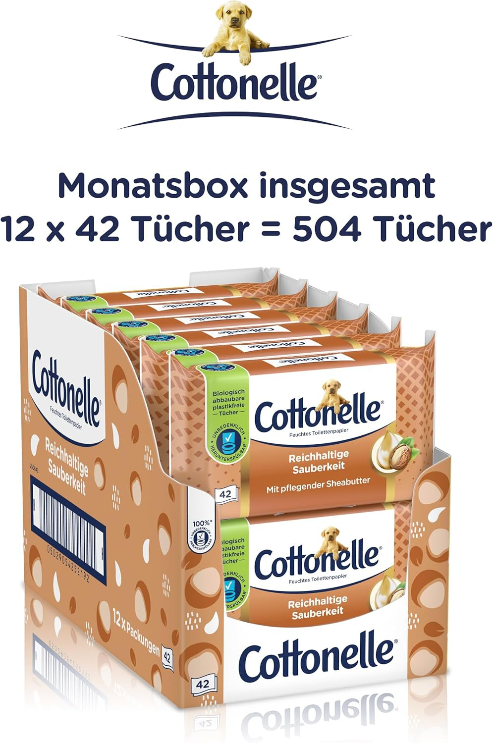 Toallitas húmedas, My Spa Experience - Cachemira y manteca de karité, biodegradables, sin plástico, resellables, paquete económico, 12 x 42 toallitas húmedas